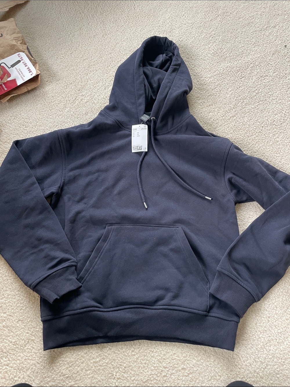 NWT Navy Hooded Pullover Sweatshirt